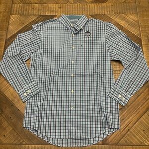 Izod Men's Blue & Green Plaid Button-Down Shirt